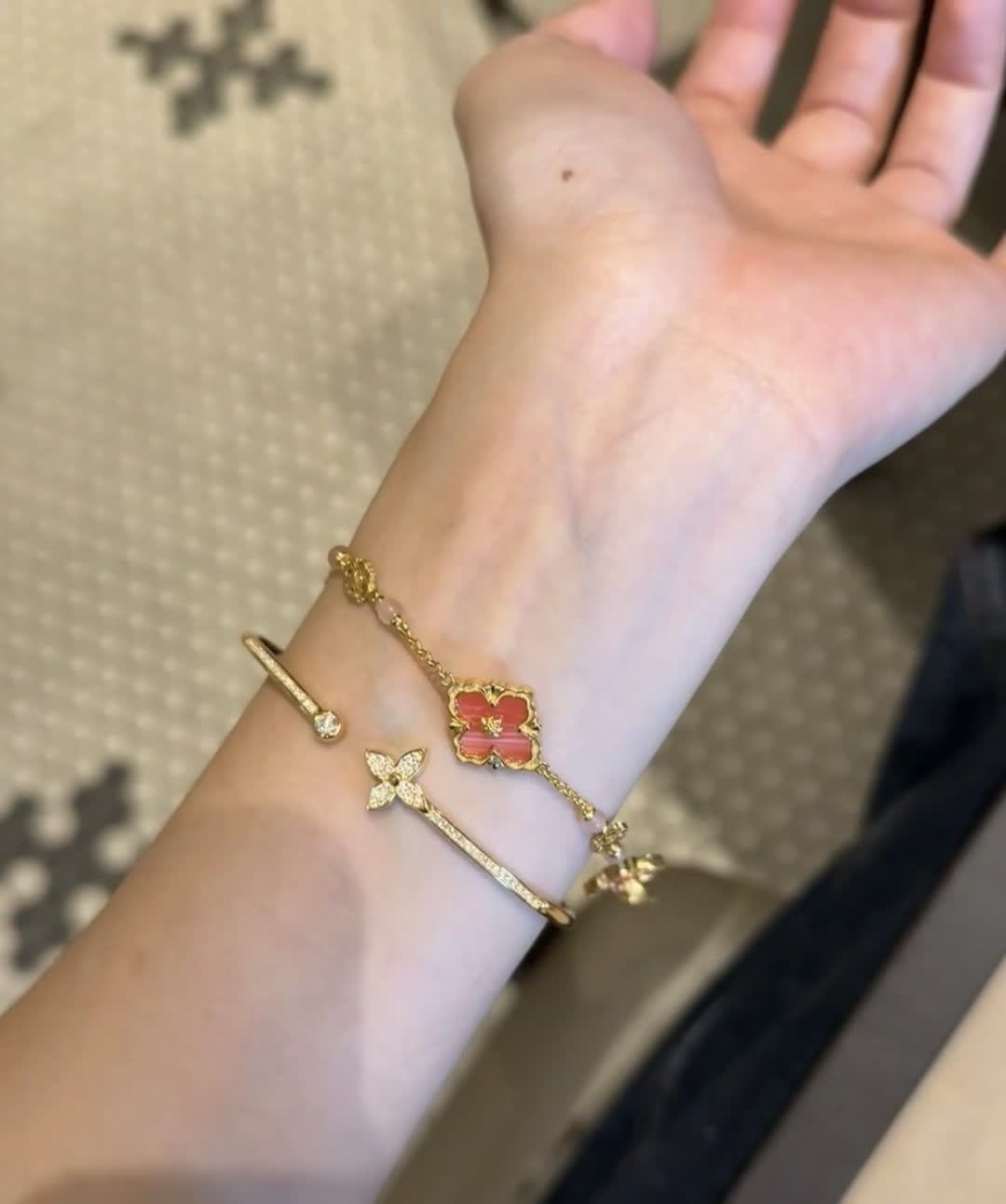 Buccellati Van Cleef & Arpels Alhambra Pink Enamel Bracelet